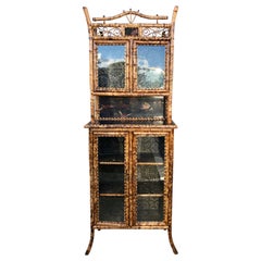 19TH Century English Bamboo Bookcase / Side Cabinet
