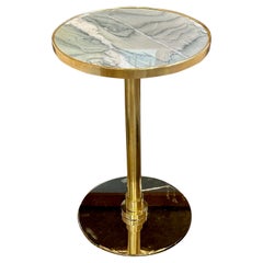 Italian Polished Brass and Onyx Side Table