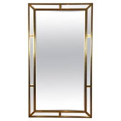 Vintage 1970s XL Gilded Facet Mirror, Vertical or Horizontal by Deknudt Belgium 