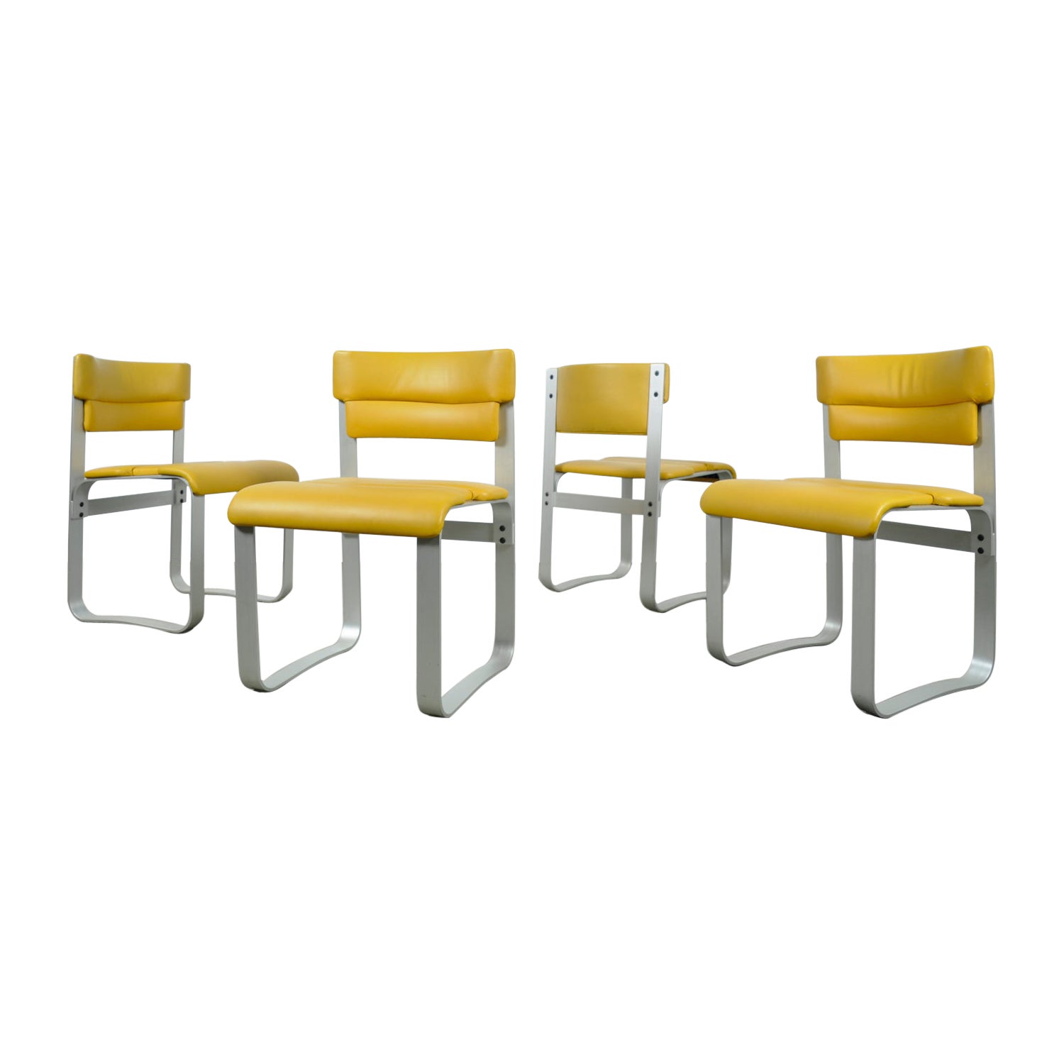 Rare ensemble de quatre chaises de salle à manger par Ilmar Lappalainen et produit par Asko, années 60 en vente