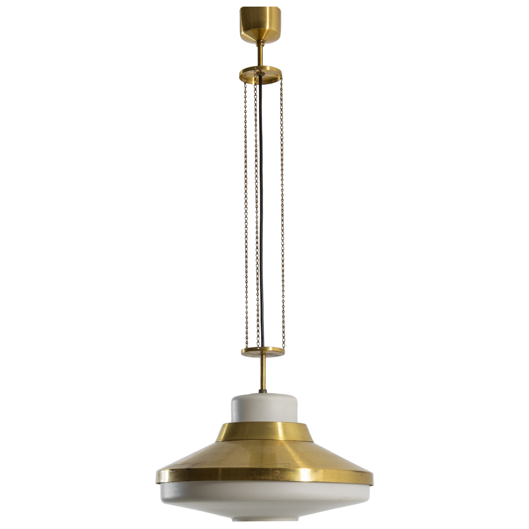 1970s Czech Brass Pendant Lamp