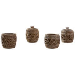 20th Century Danish Oak Containers, Set of Four