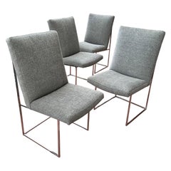 Mid-Century Modern Set Dining Chairs Designed by Milo Baughman New Upholstery