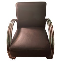 Plush Ralph Lauren Hudson Street Lounge Chocolately Brown Leather Club Chair
