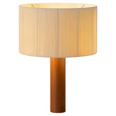 Gallissa ''Moragas'' Table Lamp in Sapelli Wood & Natural Cotton for Santa & Cole
