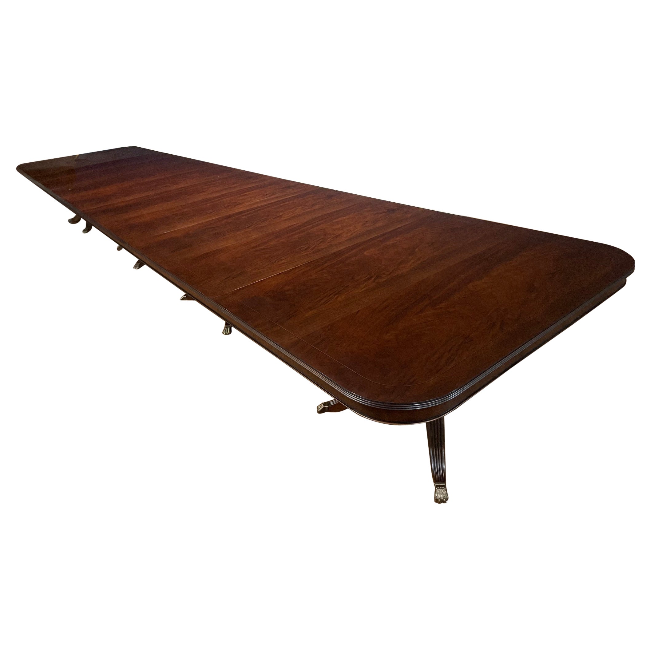 24 Ft. Crotch Mahogany Banquet Table For Sale