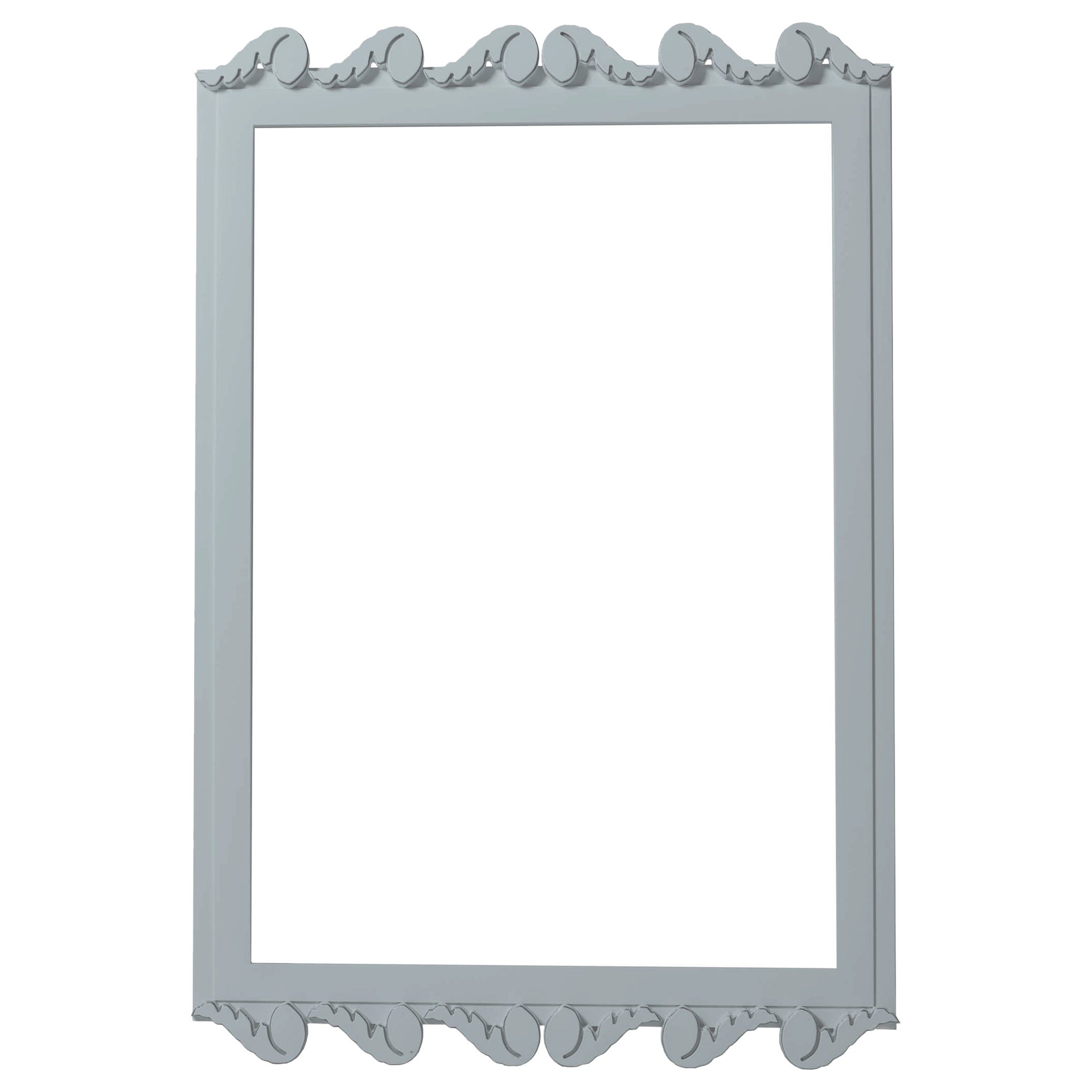Garden District Laurel Rectangle Mirror in Pelican Gray For Sale at 1stDibs