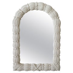 Monumental Carved Relief Stone Wall Mirror