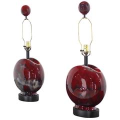 Pair of Blood Cherry Table Lamps