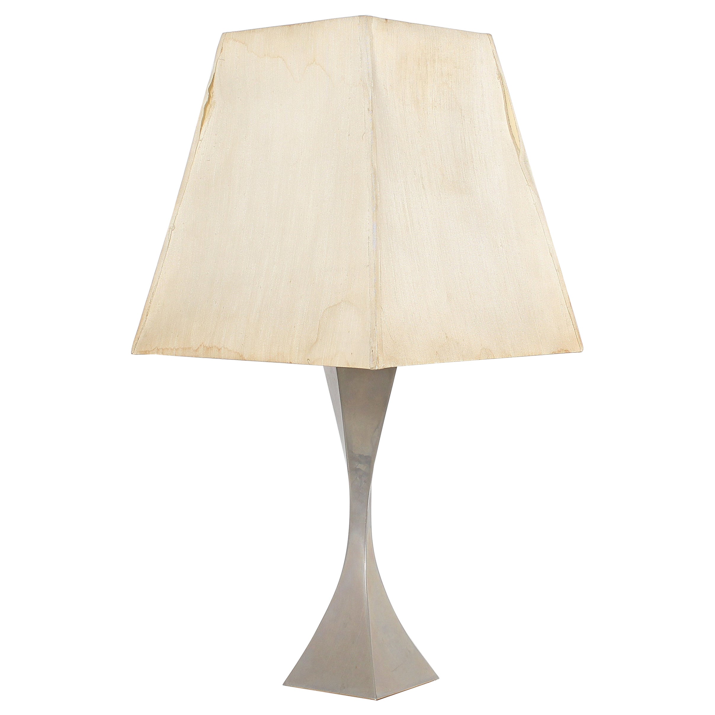 Midcentury a .Tonello E a .Montagna Grillo Metal Pyramidal Table Lamp 60s Italy For Sale