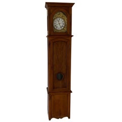 18th C French Walnut Louis XV Longcase Clock from Meslay by Patou-Collin