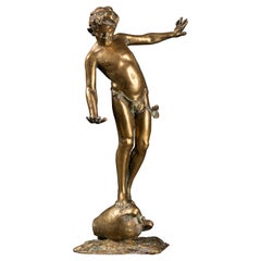 Gabirel Parente (1875-1899, Italie) : Bacchus, lost wax bronze sculpture