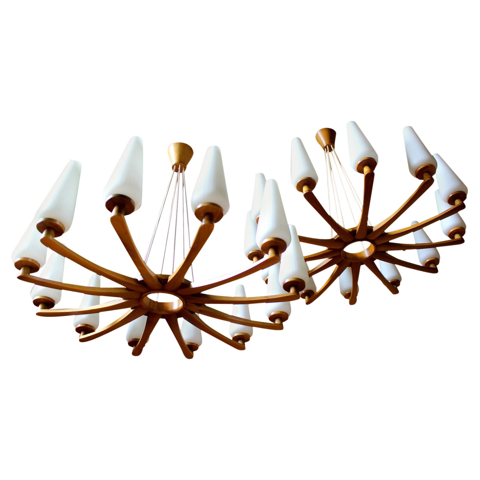 1 of 2 Uno & Östen Kristiansson Chandelier for Luxus Vittsjö, 1950s For Sale