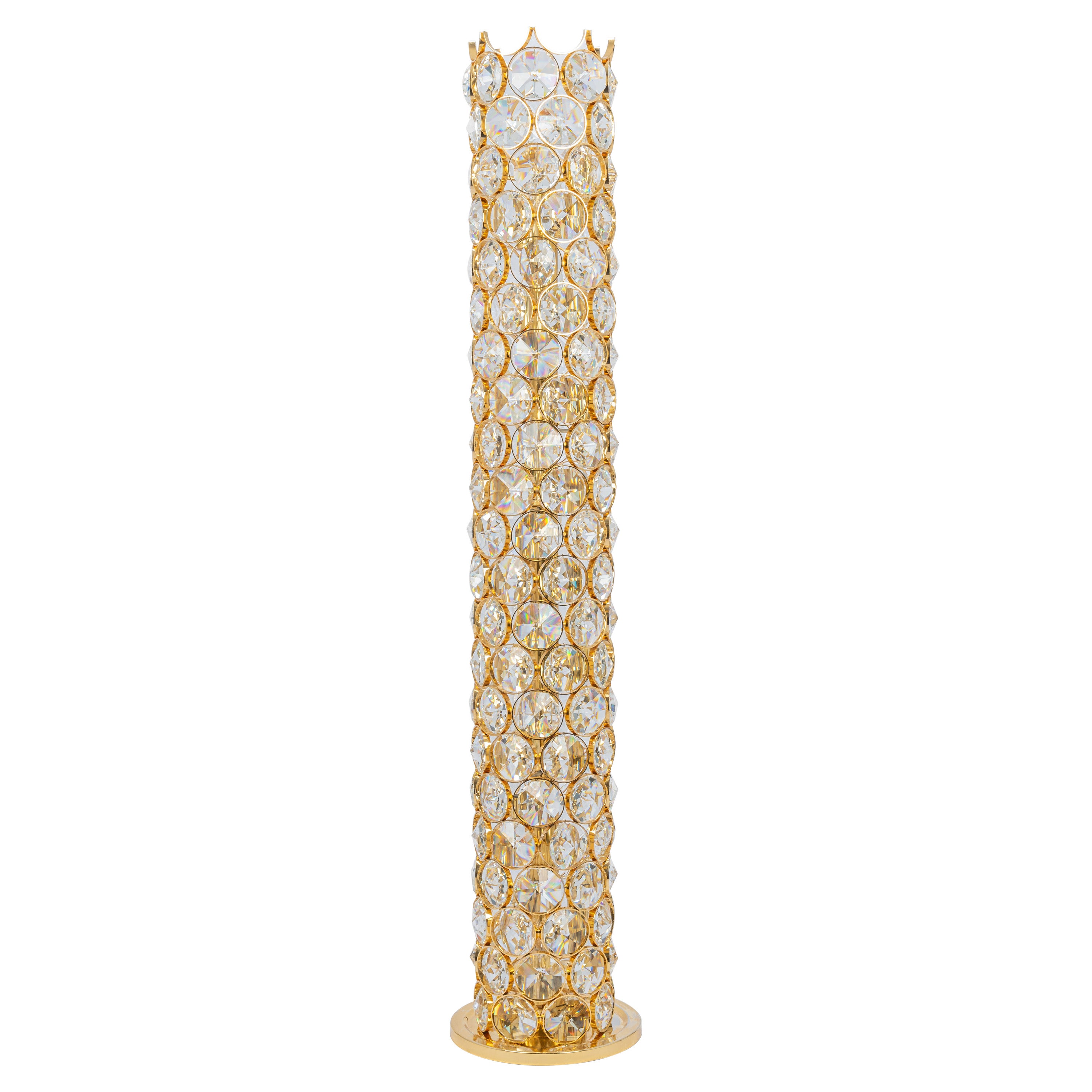 Exquisite vergoldete Juwelen-Stehlampe Sciolari Design von Palwa, Deutschland, 1960er Jahre im Angebot