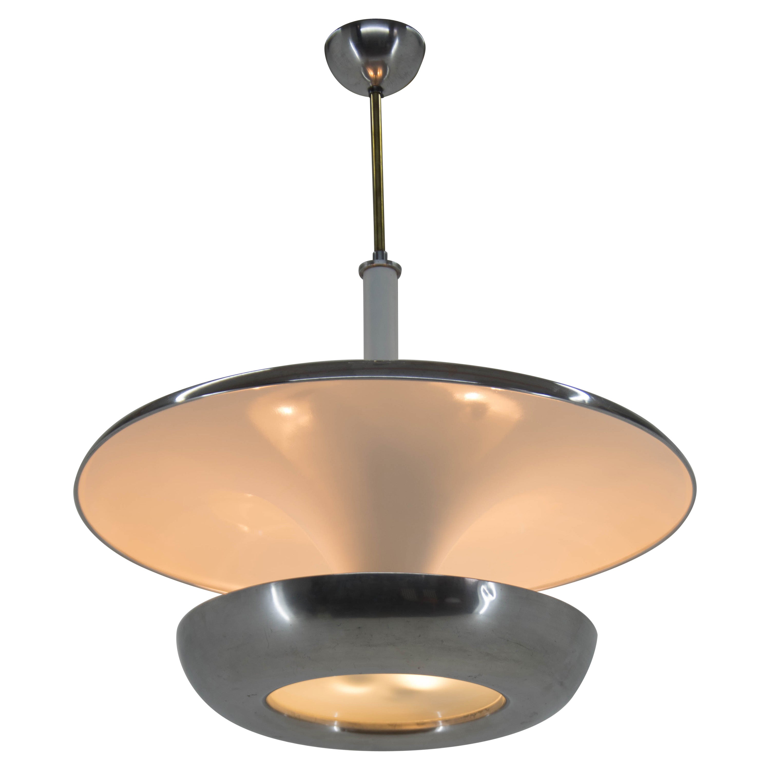 Large Bauhaus Chandelier by IAS, 1920s, Restored For Sale