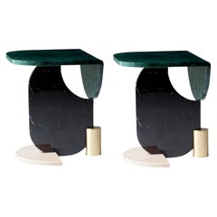 Set of 2 Marble Side Tables by Dooq