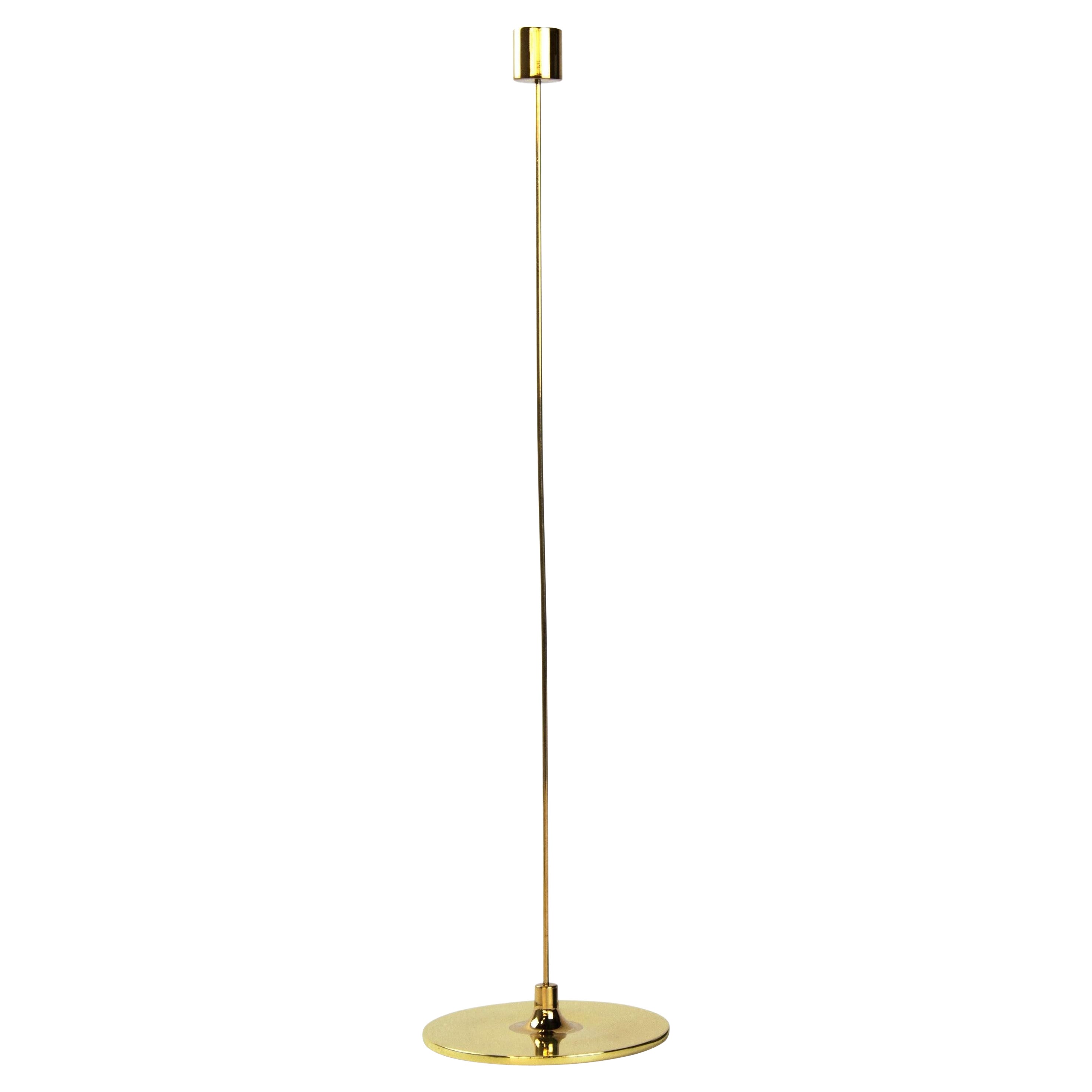 Large Pin Brass Candlestick by Gentner Design For Sale