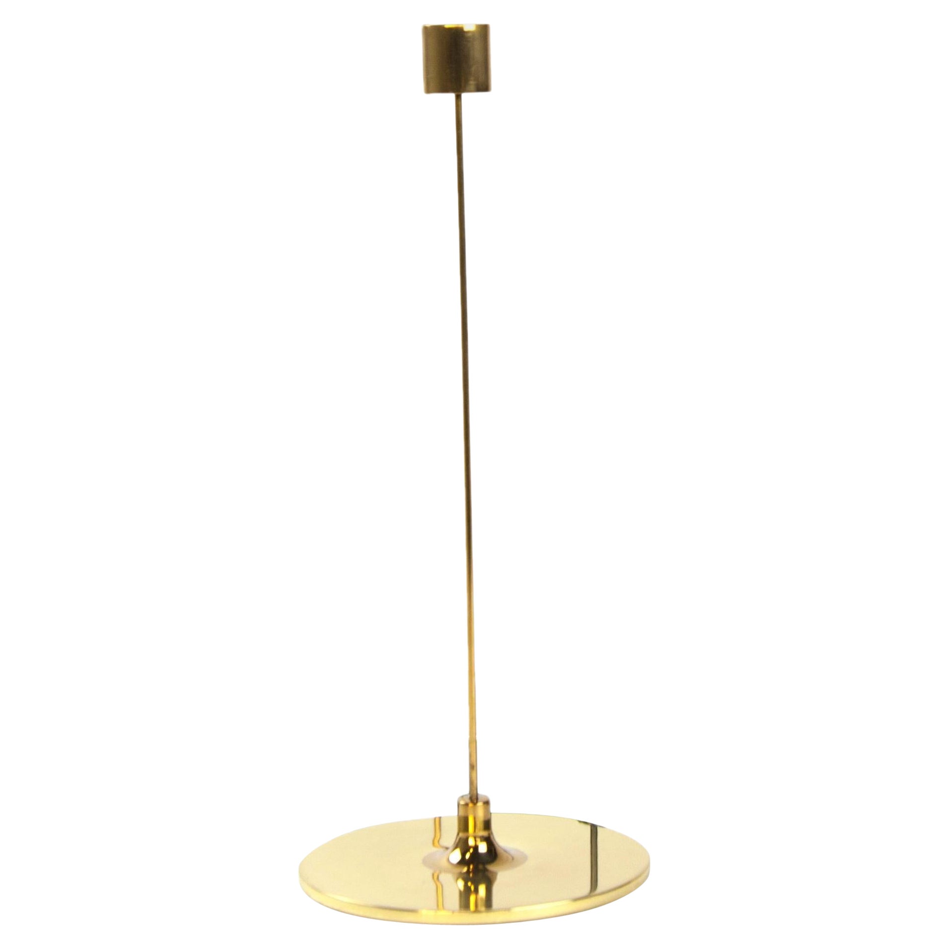 Small Pin Brass Candlestick by Gentner Design For Sale