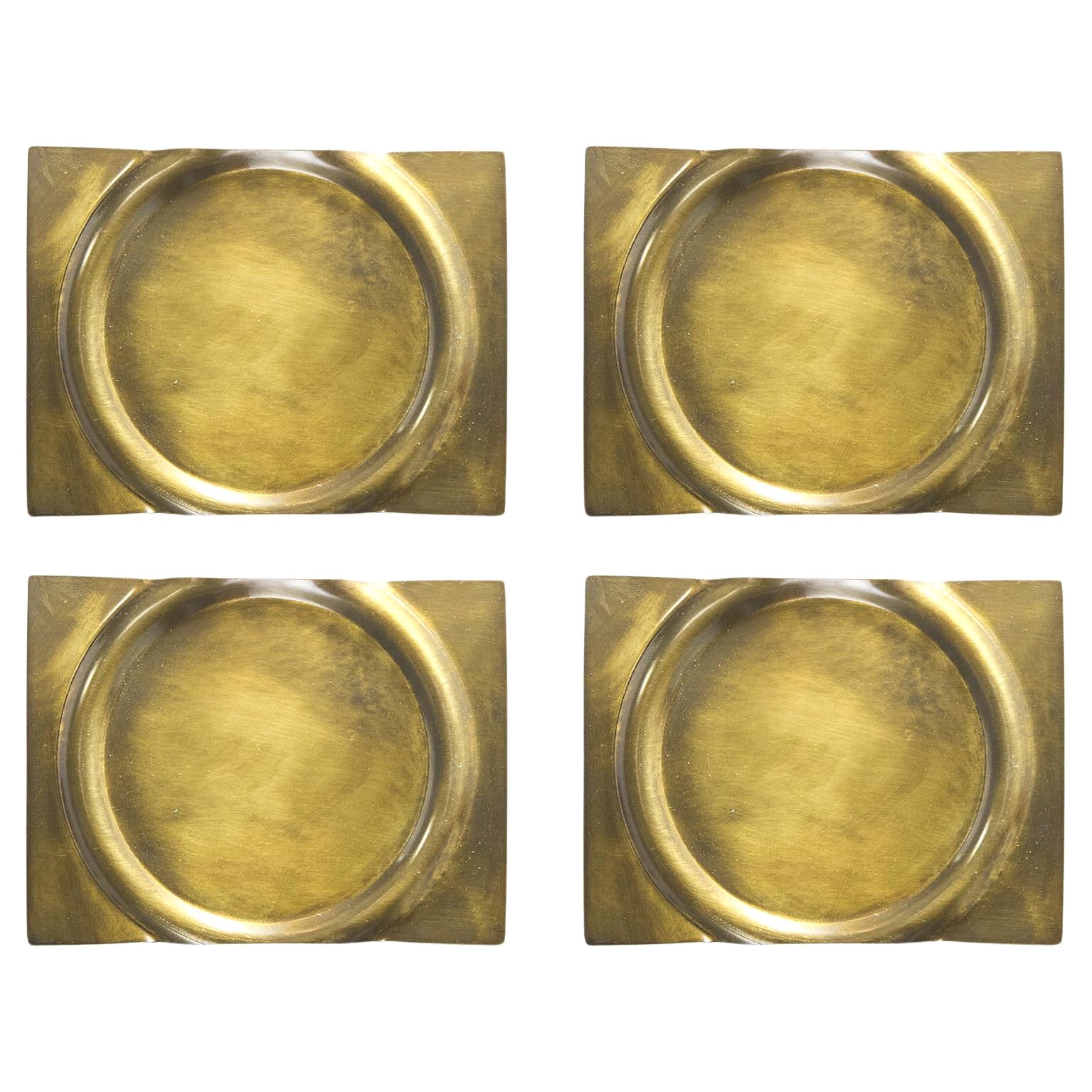 Set of 4 Brass Coasters by Gentner Design