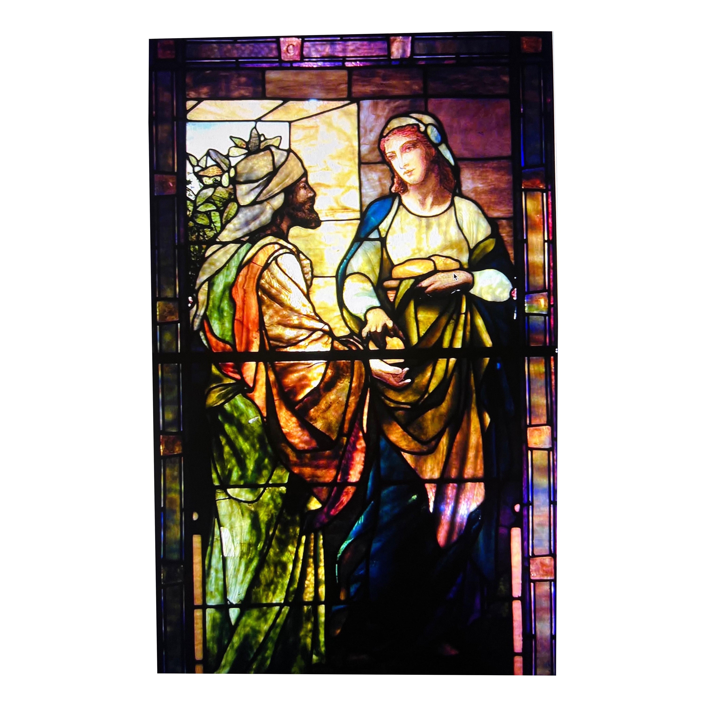 Vidrio Tiffany y decoración Círculo de Nueva York 1890 "DAR" en venta