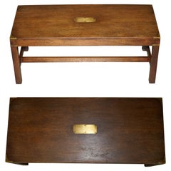 Vintage Lovely Hardwood Kennedy Harrods London Military Campaign Coffee Cocktail Table