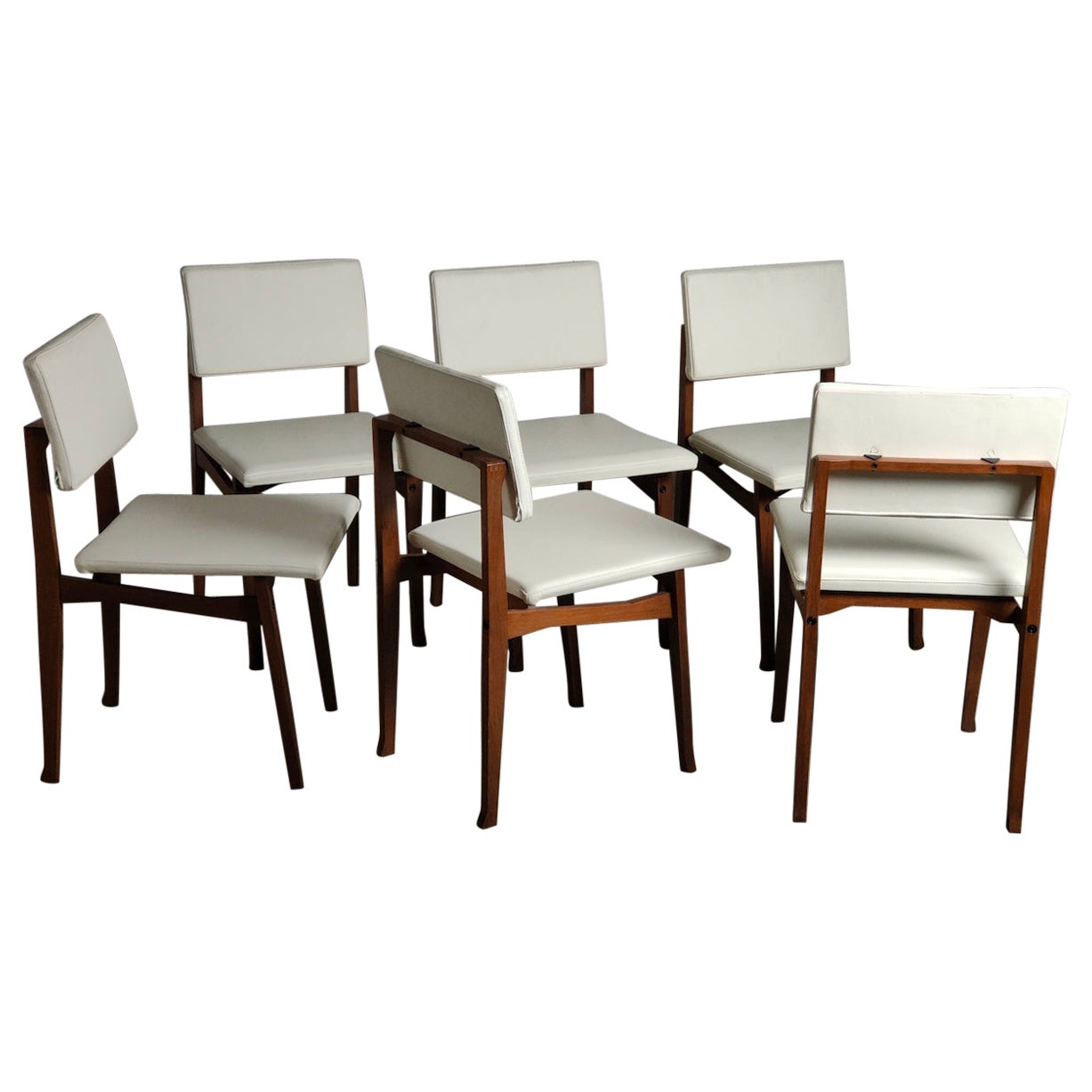 Set of 6 SD9 "Luisella" Chairs by Franco Albini for Poggi, Italy, 60's
