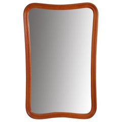Swedish Designer, Wall Mirror, Wood, Mirror Glass, Sweden, 1940s