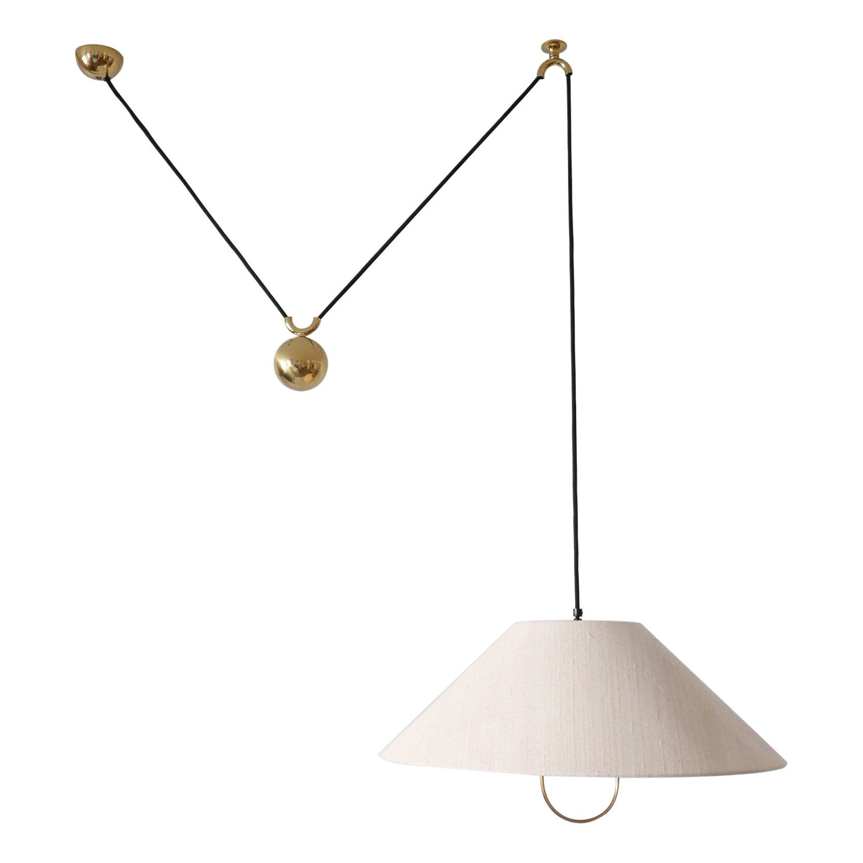 Rare & Early Counterweight Pendant Lamp by Florian Schulz Germany, 1960s