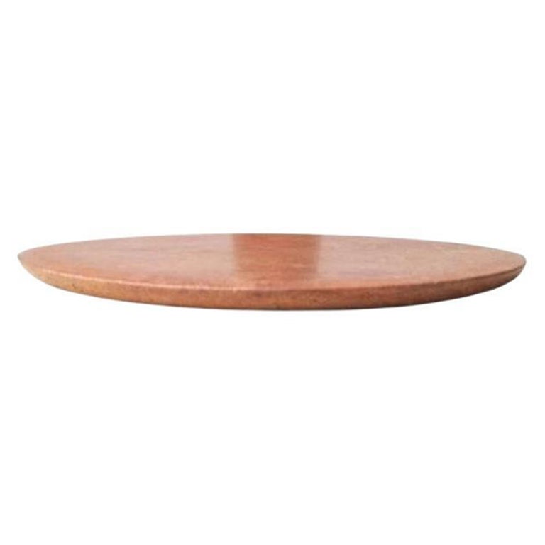 Refined Contemporary Marble 01 Travertino Rosso Marble Platter For Sale