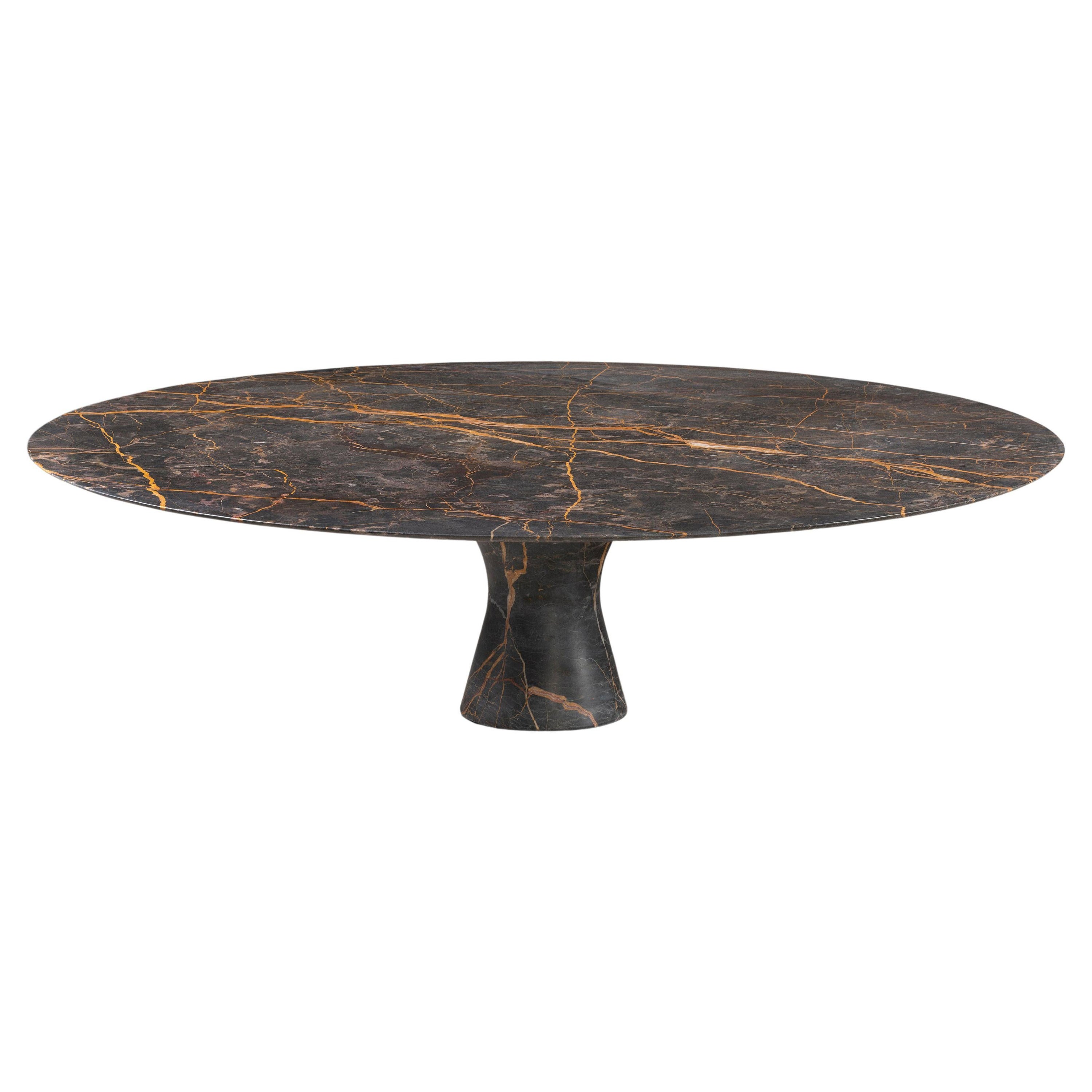 Port Saint Laurent Refined Contemporary Marble Oval Low Table 130/27 For Sale