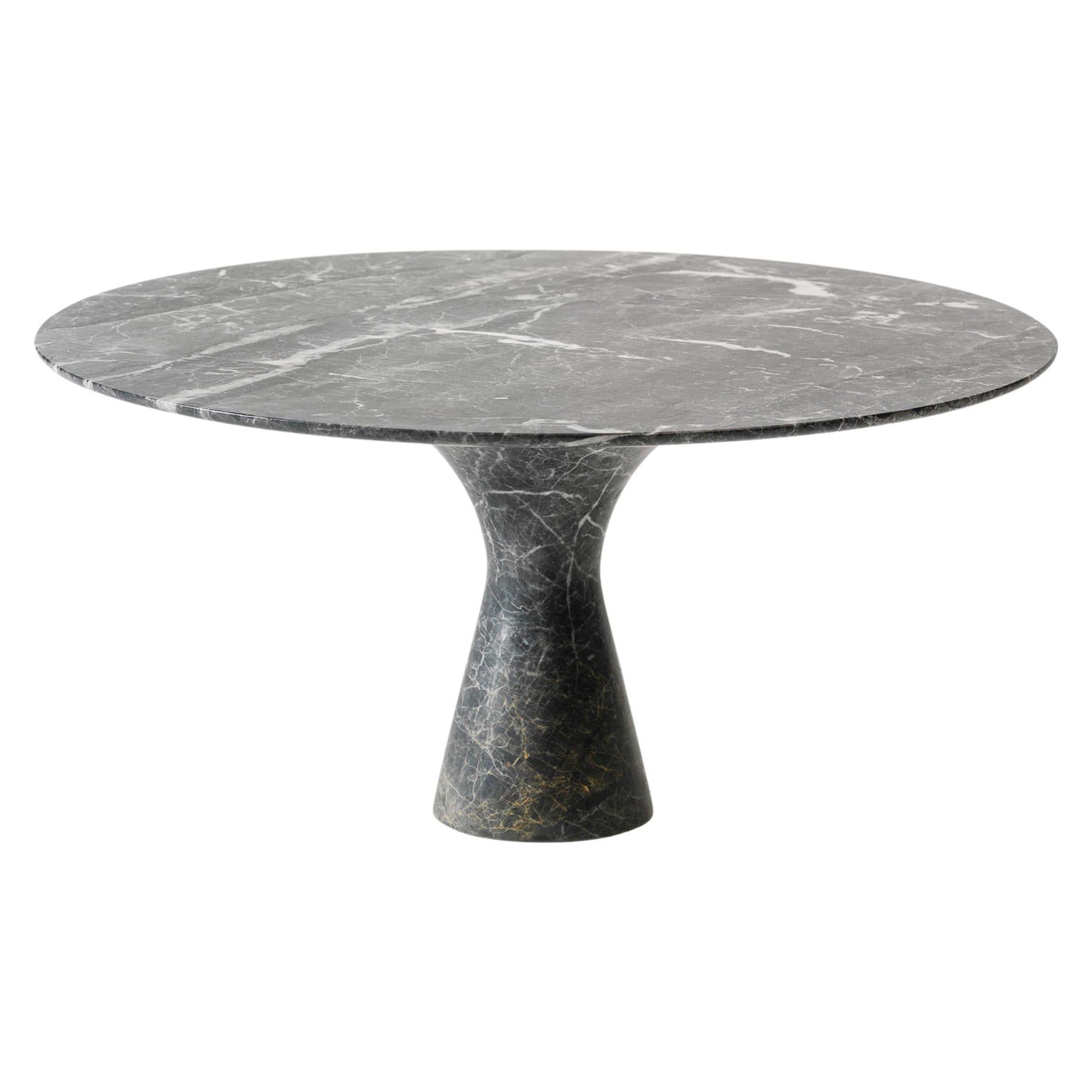 Saint Laurent table de salle à manger contemporaine raffinée en marbre gris 130/75