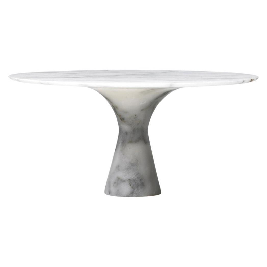 Refined Contemporary Marble 02 Bianco Statuarietto Marble Cake Stand