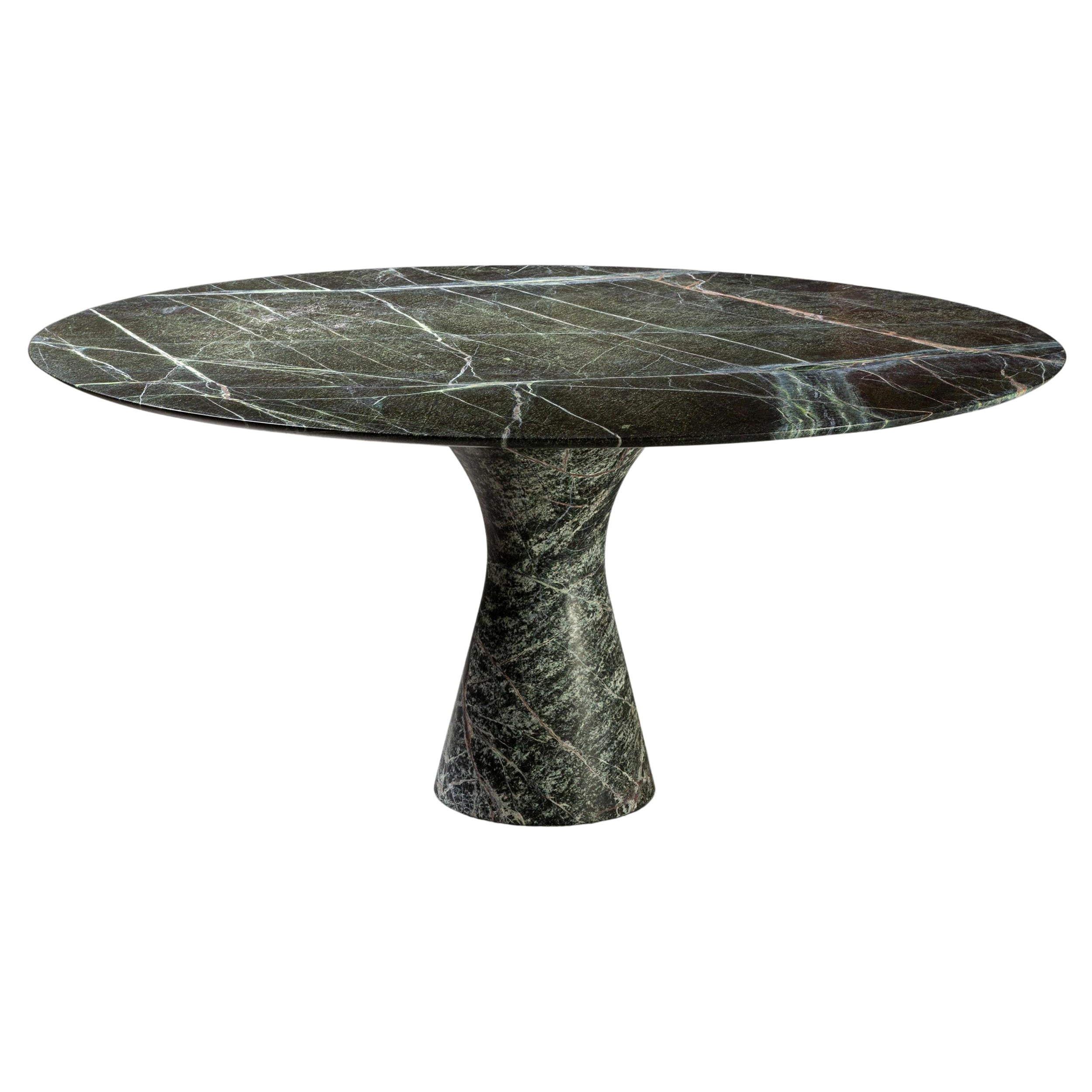 Picasso Green Refined Contemporary Marble Low Round Table 27/100 For Sale