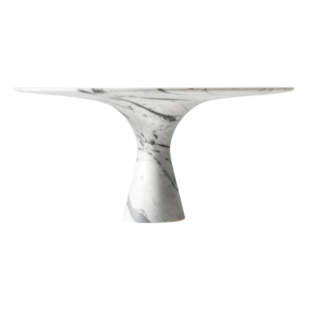 Bianco Statuarietto Refined Contemporary Marble Serving Plate 32/15 For Sale
