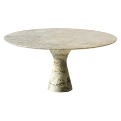 Table de salle à manger contemporaine en marbre Travertino Silver 2 raffinée 180/75