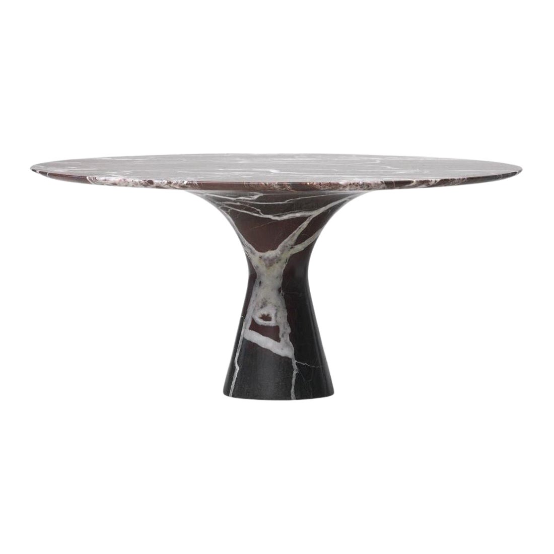 Refined Contemporary Marble 02 Rosso Lepanto Marble Cake Stand For Sale