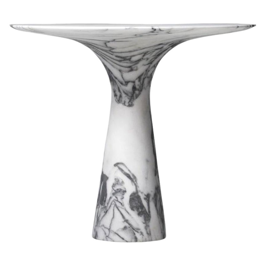 Refined Contemporary Marble 03 Bianco Statuarietto Marble Cake Stand For Sale