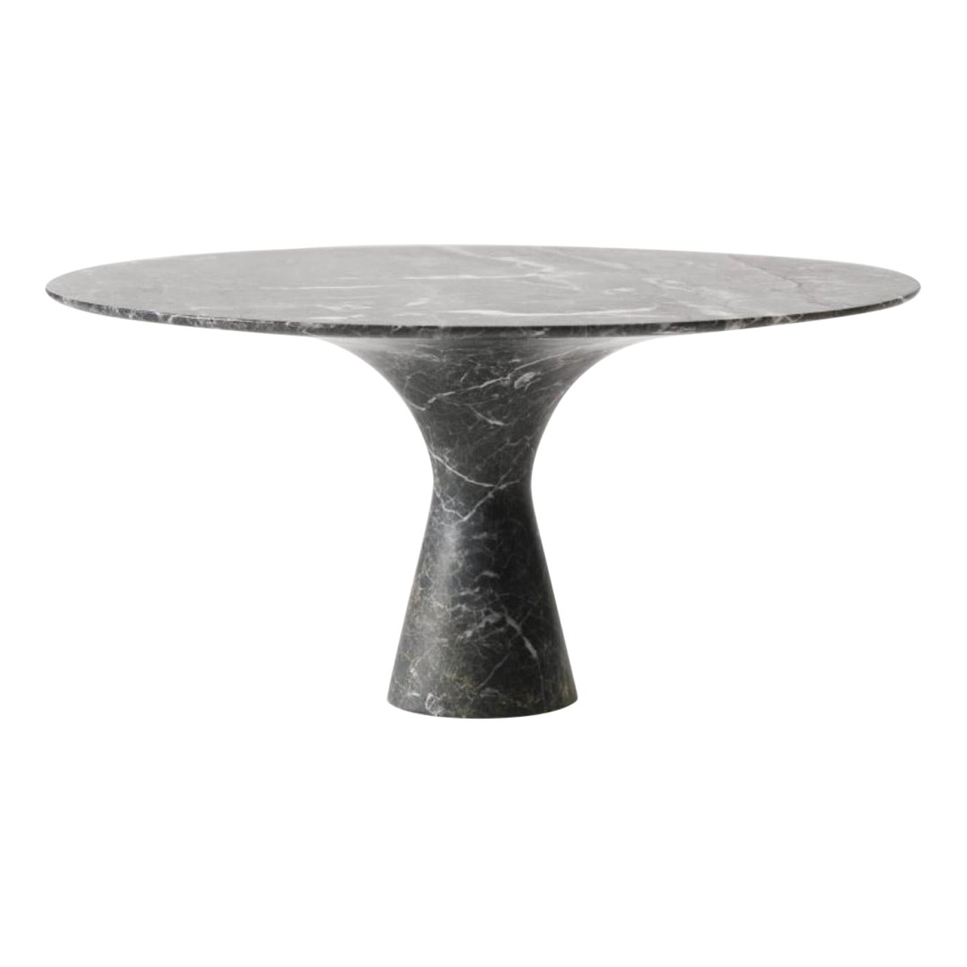 Grey Saint Laurent Refined Contemporary Marble Dining Table 160/75 For Sale