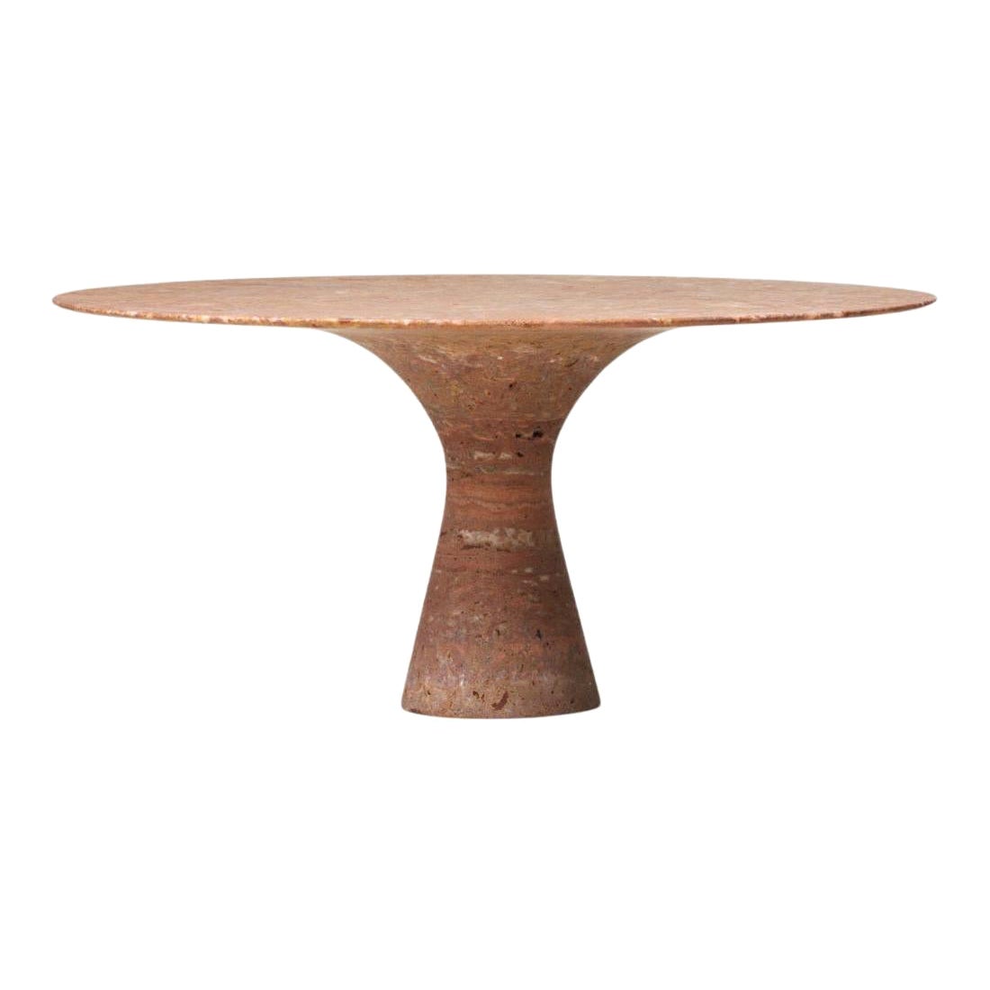 Refined Contemporary Marble 02 Travertino Rosso Marble Cake Stand For Sale