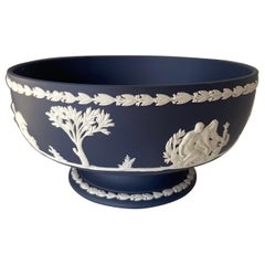 Wedgwood Navy Blue Neoclassical Jasperware Footed Bowl