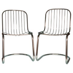 Chrome Vintage Dining Chairs by Gastone Rinaldi for RIMA Set of 2