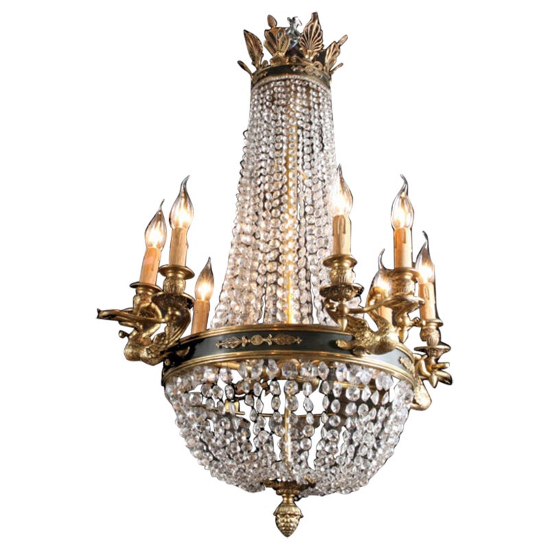 19th Century French Empire Swan Chandelier