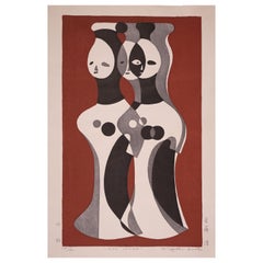 Kiyoshi Saito Japanese Woodblock Print Clay Image, 1952