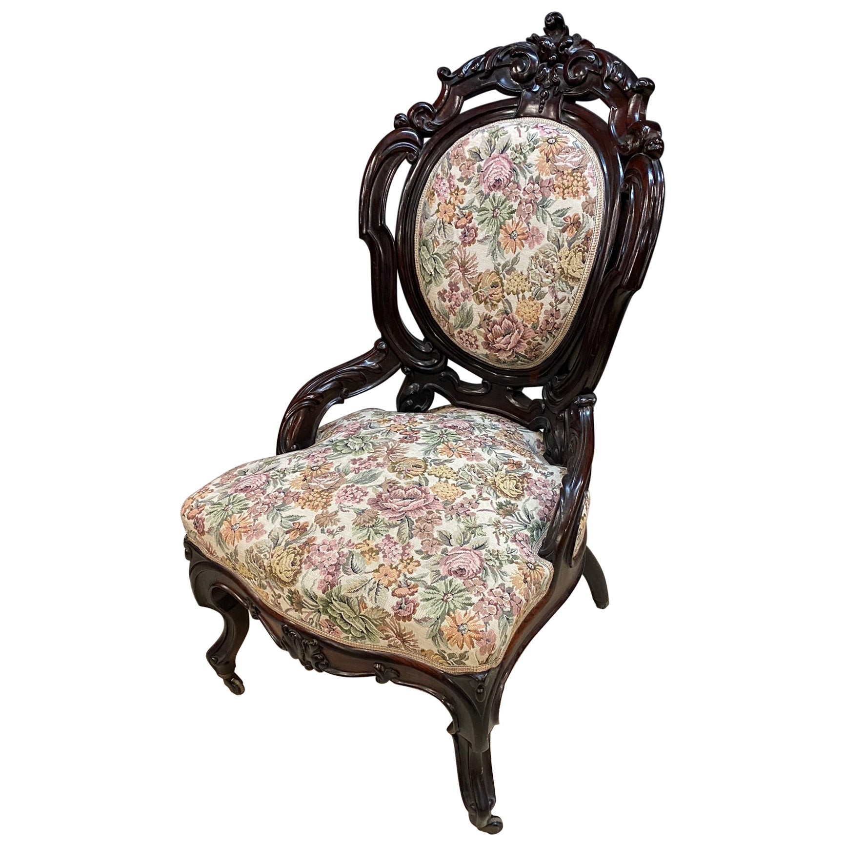 Napoleon III Period Fireside Chair, Fully Restored For Sale