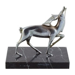 Sculpture belge d'un cerf, Michel Decoux, 1837-1924