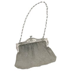 Evening Little Bag in Silver Mesh "Minaudière" to be Admired