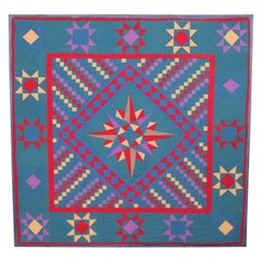 20Thc Mariners Compass Crib Quilt-Mounted