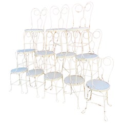 Vintage Wrought Iron Parlor Cafe Bistro Chairs A set of 12