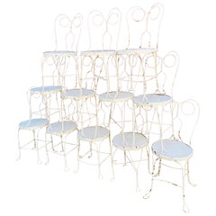 Used Wrought Iron Parlor Cafe Bistro Chairs A set of 12