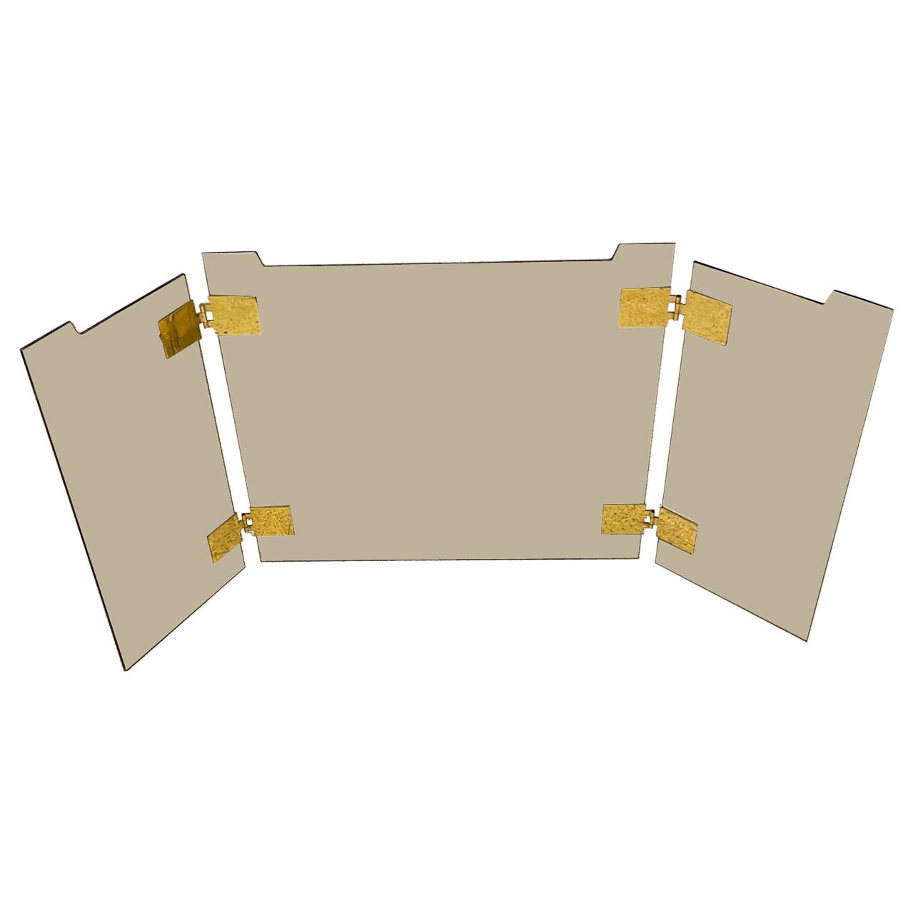 Jacques Adnet 'in the Style of' Fireplace Screen in Glass and Brass, circa 1950 For Sale